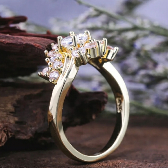 Gold Simulated Diamonds Ring - Picture 7 of 7
